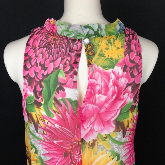 Robe Madison Leigh Sans Manches Imprimé Floral Ourlet Volanté – Taille 10 – Neuve étiquette